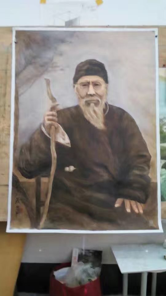 The Mountain Sage original oil painting by Shufeng Studio