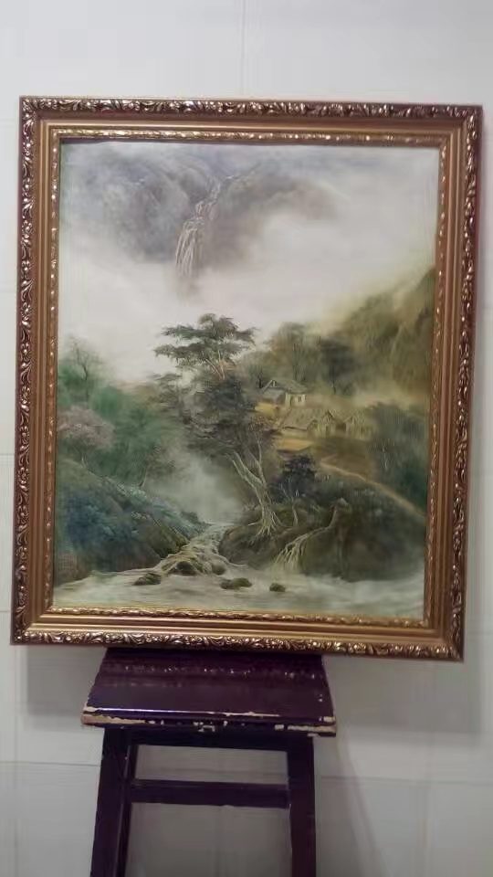 Twin Mountain Studies original oil painting by Shufeng Studio