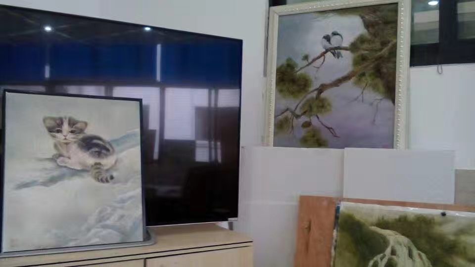Large horizontal Chinese landscape painting for an interior wall
