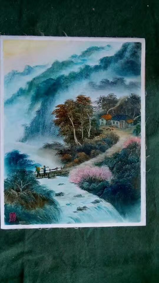 Crane and Pine Painting original oil painting by Shufeng Studio