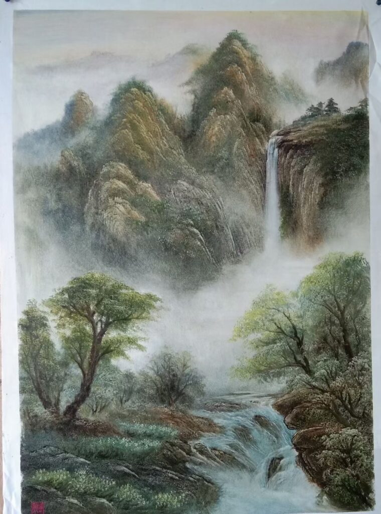 Longevity Figure Painting original oil painting by Shufeng Studio